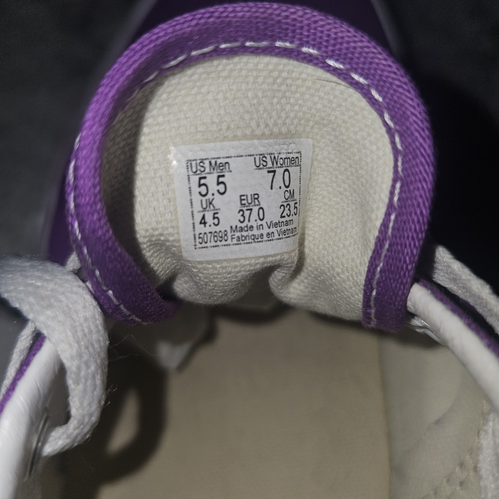 Vans Era Low Top Canvas Sneakers - Grape Purple/White - Women’s 7 - Picture 6 of 8